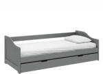 TEMPO KONDELA Ágy Kihúzható Pótággyal, Szürke, Tömörfa, 90x200, Laura New