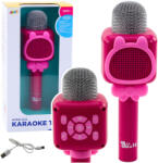 LEAN Toys Bluetooth Vezeték Nélküli Mikrofon Karaoke Felvételhez Hangváltoztatás Rózsaszínű