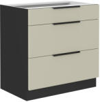 Tempo Alsó Szekrény, Kasmír/Fekete, Araka 80 D 3S BB