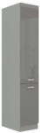 Tempo Magas Kétajtós Szekrény, Szürke Magasfényű/Szürke, Prado 40 DK-210