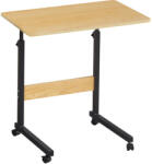 TEMPO KONDELA Állítható Pc Asztal Kerekekkel, Tölgy/Fekete, Justus - fizz