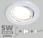  LED szpot szett: fehér bill. keret + 5 Wattos, természetes fehér GU10 LED lámpa + GU10 csatlakozó (MG-VEPA-WORB-B + TR-GU10 + 1902)