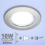  LED szpot szett: króm keret + 10 Wattos, hideg fehér GU10 LED lámpa + GU10 csatlakozó (kettesével rendelhető) (5072 + TR-GU10 + 1907)