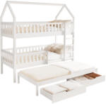 TEMPO KONDELA Montessori Emeletes Ágy Pótággyal, Fehér, Venita Typ 1 - fizz