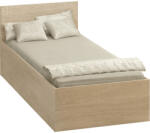 TEMPO KONDELA Ágy Fém Ráccsal és Tárolóhellyel, 90x200, Sonoma Tölgy, Doli - fizz