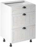 Tempo Alsószekrény Három Fiókkal D60S3, Fehér/Sosna Andersen, Provance