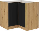 Tempo Alsó Sarokszekrény, Matt Fekete/Artisan Tölgy, Monro 90/90 Dn 1F BB