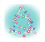  Beltéri elemes fenyőfa ablakdísz, multi színek, 35 LED (SM 53)