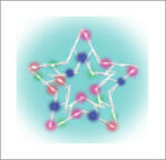  Beltéri elemes csillag ablakdísz, multi színben, 35 LED (SM 55)