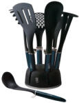 Berlinger Haus Metallic Aquamarine Line 7 részes nylon konyhai eszköz készlet állvánnyal, fekete/söt (BH-6245)