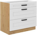 Tempo Alsó Szekrény, Fehér/Artisan Tölgy, Lula 80 D 3S BB