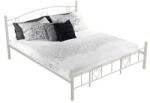 TEMPO KONDELA Ágy Fém Lemezes Ágyráccsal, 180x200, Fehér, Brita New - fizz