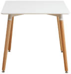 TEMPO KONDELA ÉtKerekezőasztal, Fehér/BüKerekKerek, 70x70 cm, Didier 4 New