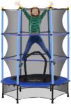 HomCom trambulin 3-10 éves gyermekeknek, biztonsági hálóval, Ø140 cm, kék 140 CM kék