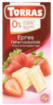 TORRAS glutén-, és cukormentes fehércsokoládé - eper 75g