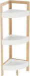 TEMPO KONDELA Sarokpolc, Fehér/Természetes Bambusz, Fong