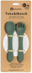Petite&mars Szilikon evőeszközök TAKE&MATCH Misty Green 6m+ - babycenter-sopron