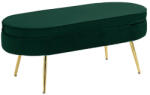 TEMPO KONDELA Luxus Zsámoly/Puff, Smaragd Velvet Szövet/Króm Arany, Art-Deco, Noblin Taburet Typ 2