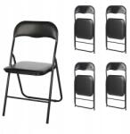 Bankietowo Összecsukható Szék Összecsukható Kerti Vendéglátó Irodai Fekete szett x4 (Krzesełko bankietowe turystyczne wędkarskie)