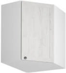 Tempo Felső Sarokszekrény G60N, Fehér/Sosna Andersen, Jobb, Provance