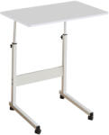 TEMPO KONDELA Állítható Pc Asztal Kerekekkel, Fehér, Justus - fizz