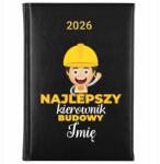 FunnyCase Könyvnaptár 2026 Legjobb Építésvezető Fekete Ajándék Minták (Kalendarz Czarny NAJLEPSZY KIEROWNIK BUDOWY)