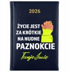 FunnyCase Könyvnaptár 2026 Élet Túl Rövid Az Unalmas Körmökhöz Tervező Minták (Granat ŻYCIE ZA KRÓTKIE NA NUDNE PAZNOKCIE)