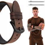 Polax 24mm-es bőr óraszíj, L Size, barna, valódi Crazy Horse bőr (CHrArCzB24LDBr)