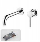 Kludi Fali Mosdó Csaptelep Króm+ Box Ezüst Elegancia Modern (BATERIA UMYWALKOWA ŚCIENNA CHROM+ BOX)