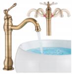 Ari Álló Mosdó Csaptelep Forgatható Kifolyócsővel Pultra Szerelhető Magas Retro Csaptelep (Bateria Umywalkowa Retro 07)
