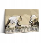 Wallfluent Vászonkép Canvas Látványos Edzőterem Két Nő Rizs Gyűjtő Ázsiában 30x20 (010030010150000074712)