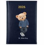FunnyCase Könyvnaptár 2026 Mr. Nice Guy Sötétkék tervező határidőnapló Ajándék Wz (Kalendarz Granatowy MR. NICE GUY)