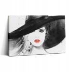 Wallfluent Fotó Nyomtatott Fotókép A Kabinetbe Nő Kalapban És Fekete (010030010150000075270)