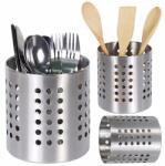 BNTrade Csepegtető Evőeszköz Kés Kanál Álló Tartály Fém Rendszerező Ezüst (bntrade-orgniazer_silver)