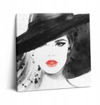 Wallfluent Vászonkép Falra Nő Kalapban És Fekete 60x60 cm (010030010270000075270)