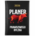 FunnyCase Könyvnaptár 2026 Bika Tervező Fekete tervező határidőnapló Ajándék Wz (Kalendarz Czarny PLANER BYCZKA)