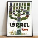  Fali poszter Izrael Menora gyertyatartó 50x70