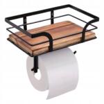 DIKOM Wc-papír Tartó Akasztó Polccal Loft Fa Rusztikus (DIKOM-KOSZYK)