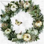 IHR Decoupage szalvéta díszítéssel 33x33cm Pumpkin Wreath koszorú (175T)