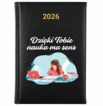 FunnyCase Naptár Fekete A5 2026 Ajándék Határidőnapló Pedagógusnap Tanulás Van Értelme (Kalendarz Czarny Nauka Ma Sens)
