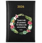 FunnyCase Könyvnaptár 2026 Tanulj Távolságot Fekete Tervező Ajándék Minták (Kalendarz Czarny NAUCZ SIĘ DYSTANSU)