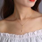  Ezüst női nyaklánc strasszokkal és medállal 925 aranyozott