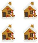  Dekoráció mézeskalács ház cukorbottal poly 2, 5x2, 1x3, 1 cm barna, fehér 4db/csomag (LR24B-6517)