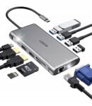 AUKEY CB-C78 Usb-c Hub 12 az 1-ben Pd 100W Hdmi 4K Vga Sd (202761456)