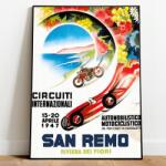  Vintage poszter Grand Prix San Remo Olaszország A3