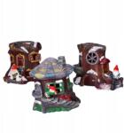 Kaemingk Karácsonyi LED-es manó házikó fatörzs dekoráció 12x16cm (domkrasnali święta bożego narodzenia)