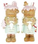  Dekoráció Diótörő cukorbottal, fenyővel álló poly 4x3x10 cm menta, rózsaszín 2 féle, 1db, pasztell karácsony (MX243158-4A)