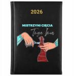 FunnyCase Könyvnaptár 2026 Vágási Mester Fekete Időpont Ajándék Minták (Kalendarz Czarny MISTRZYNI CIĘCIA)