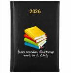 FunnyCase Naptár Fekete A5 2026 Pedagógusnapi Ajándék Érdemes Iskolába menni (Kalendarz Czarny Warto Iść Do Szkoły)