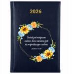 FunnyCase Könyvnaptár 2026 A Világ A Csodák Helye Sötétkék Tervező Minták (Kalendarz Granatowy ŚWIAT JEST MIEJSCEM CUDÓW)